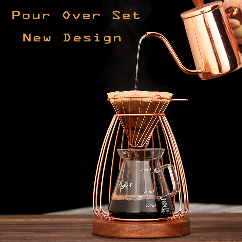 Alta calidad de acero inoxidable Coffee Dripper Rose Gold Coffee Sticker Cesta