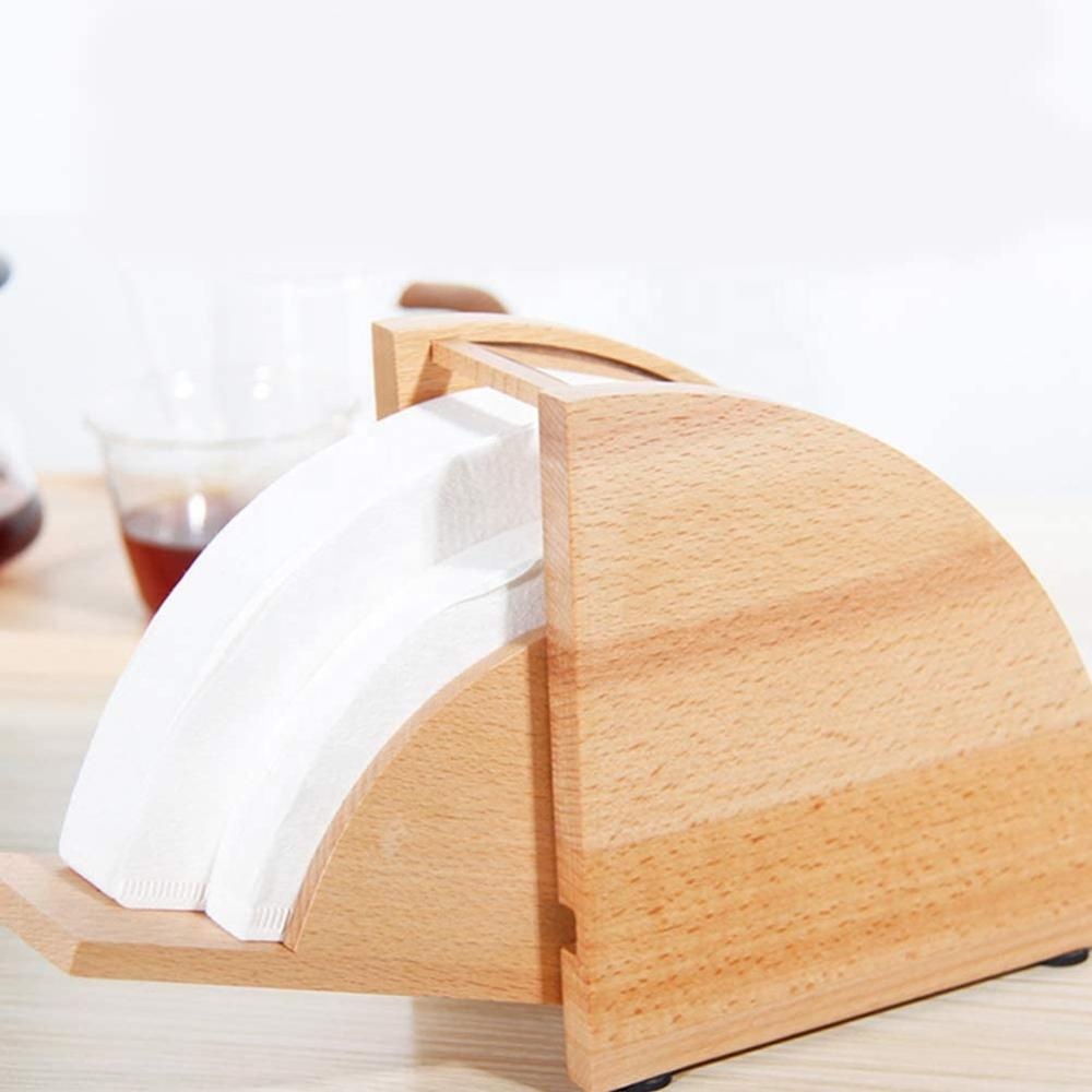 COOKMATE WOOD Coffe Coffe Filters Stand Pour Sobre Filter Paper Holder Shelf Support Dispenser para Home Cafe
