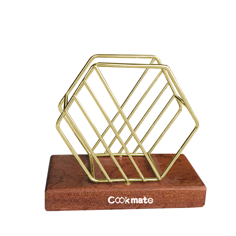 COOKMATE MATERIALES DE GRADA DE ALIMENTOS MATERIALES DE ACERO INOXIDABLE Base de madera Verter sobre el soporte del filtro de papel de papel de café Soporte de papel de goteo de café