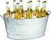 Gran cubo de vino de maceta de bañera de metal de acero galvanizado grande