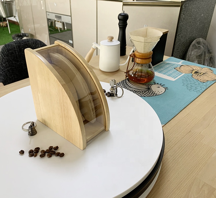 COOKMATE WOOD Coffe Coffe Filters Stand Pour Sobre Filter Paper Holder Shelf Support Dispenser para Home Cafe