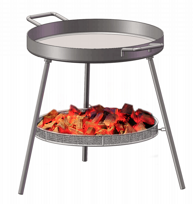 300mm, 400mm, 500mm, 600 mm de acero inoxidable de 600 mm de acero inoxidable de acero inoxidable grande de sartén redondo y plana para cocinar sartén con pierna