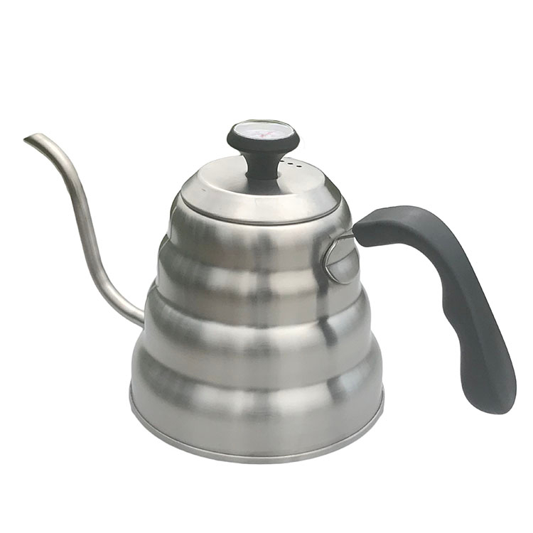 Venta caliente premium Cuello de cisne de acero inoxidable Verter Sobre Jug Filter Hervidor de café y tetera con termómetro
