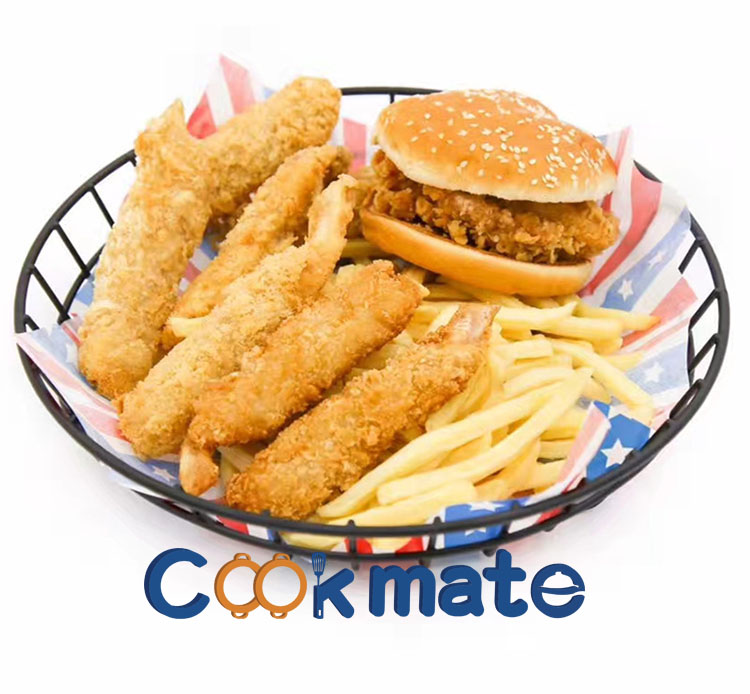 COOKMATE 8InCH REDONDO METÁLO DE METÁLO DE METÁLICO CESTARIO FÁCIL ALIMENTACIÓN Y PAN PANTENERO FRENCHA FRIES CESTAS