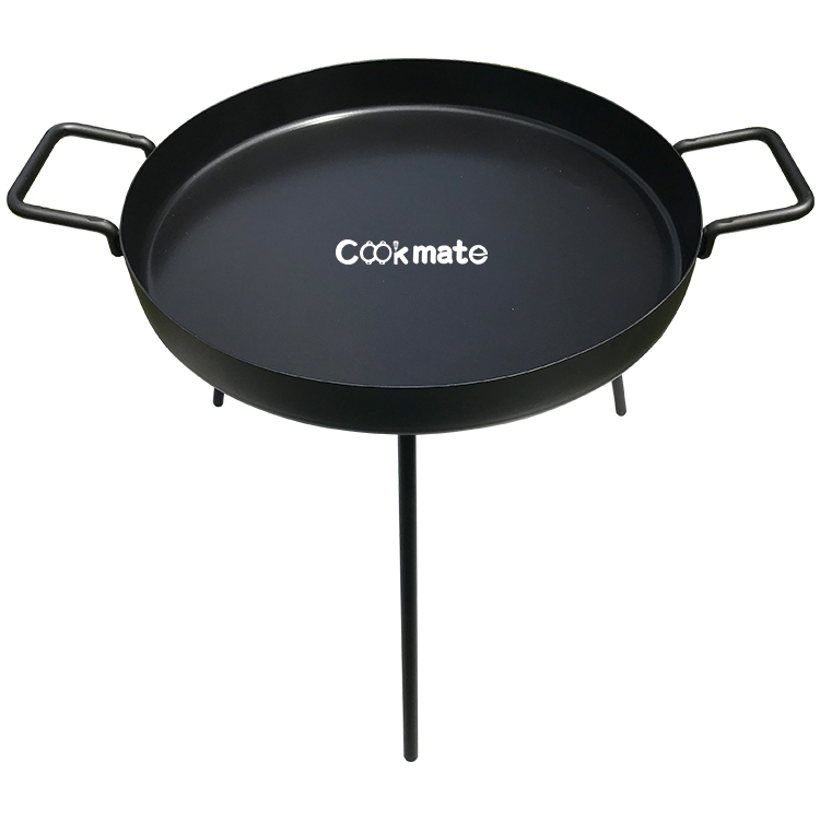 Venta caliente para hornear bandeja de fundición de hierro fundido wok sartén equipo de utensilios de cocina con dos manijas