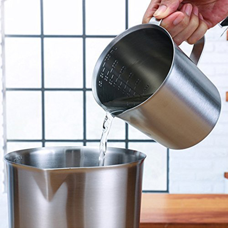Cocina personalizada Herramientas útiles 1pc 500ml / 1000ml / 1500ml Copa de acero inoxidable de acero inoxidable Tazas de medición de vidrio graduado