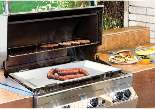 Barbacoa de acero inoxidable Asado Bandeja de cerdo Chef Rotating Disco de plancha Parrilla Sartén Pan de enfriamiento