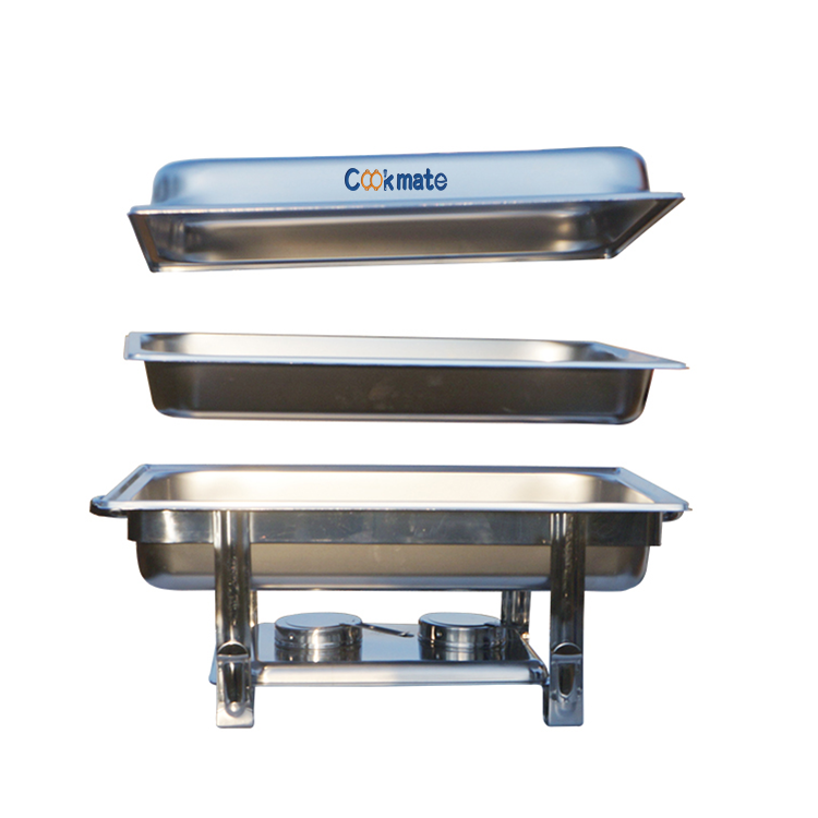 Equipo de cocina 201 de acero inoxidable Comercial Comida Calentador Buffet Chafer Plato con tapa