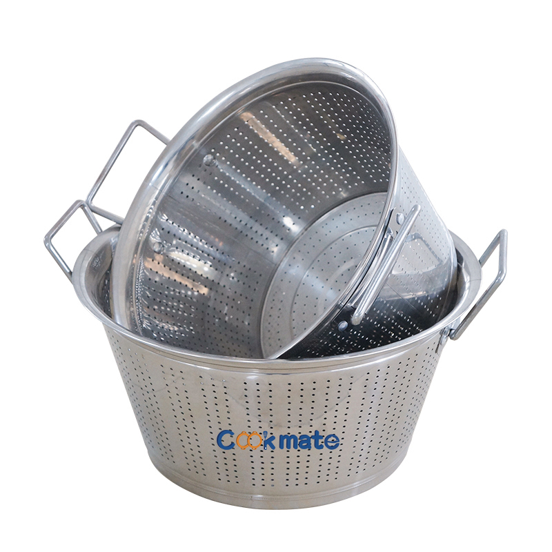 COOPLA DE ALIMENTADOR DE ALIMENTOS DE ALIMENTACIÓN Cesta de drenaje vegetal Cesta de acero inoxidable Malla de malla Sieve Colador