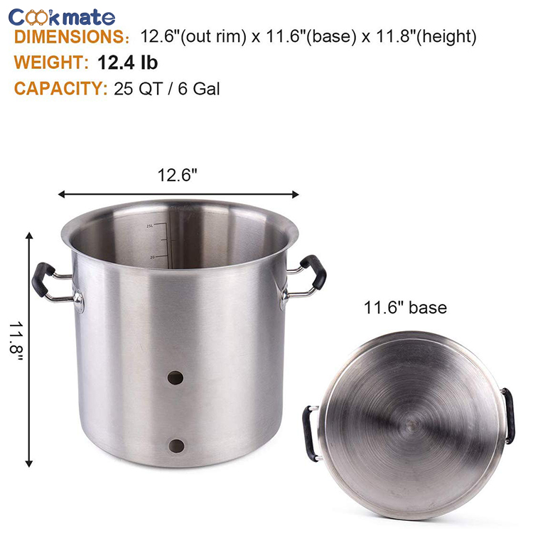 5.5 Galones Accesorios sin suelderos Acero inoxidable Acero de acero al hogar Cerveza Vino Brewing Brew Master Kettle Machine
