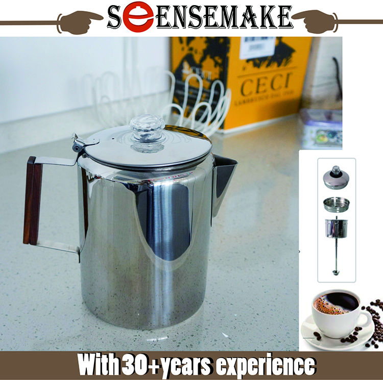 Estilo antiguo 304 Acero inoxidable 9 tazas Potcolator Coffee Pot
